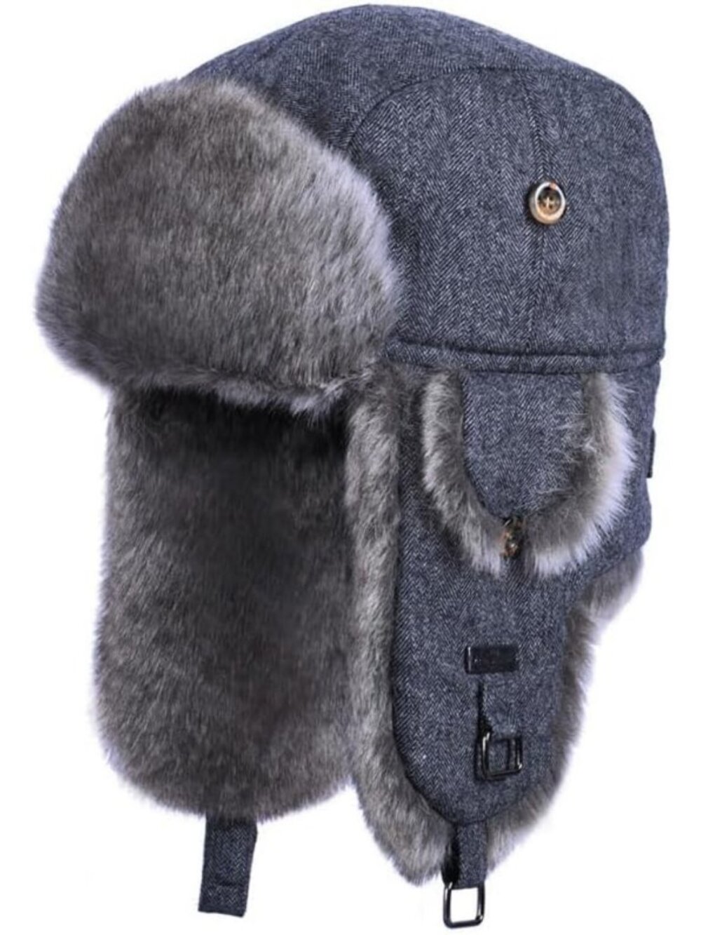 Cozy Faux Fur Winter Trapper Hat with Ear Flaps for Skiing & Snow Adventures